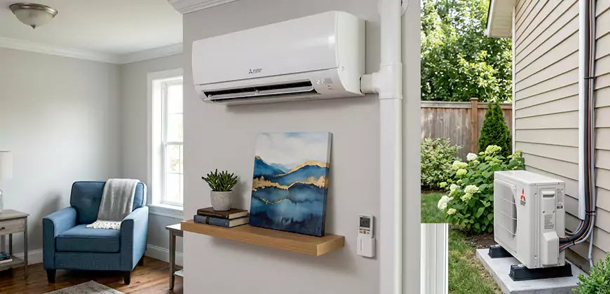 Wall Mounted Heat Pump Setup in Boston