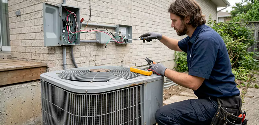 Exterior AC Unit Electrical Repair in Boston